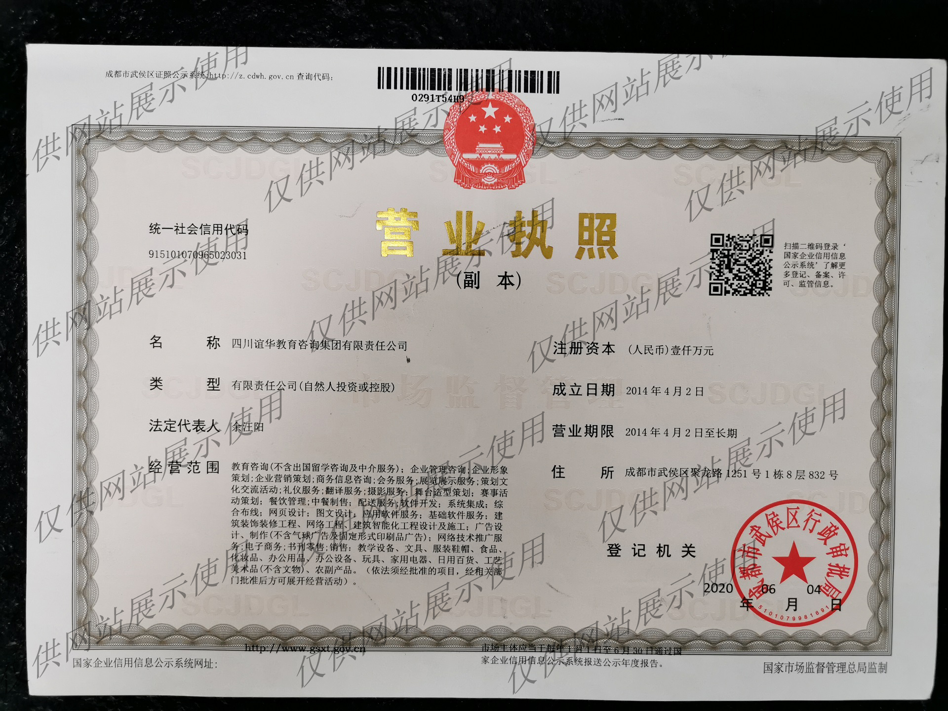 集团公司营业执照